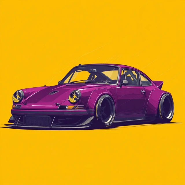 Porsche 911 1960 Widebody Vector Art