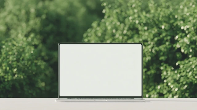 Laptop in Nature Hyperrealistic Render