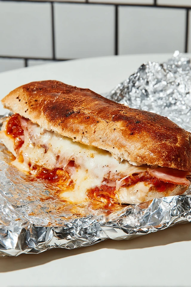 Italian Sandwich with Ham Cheese and Tomato Sauce
