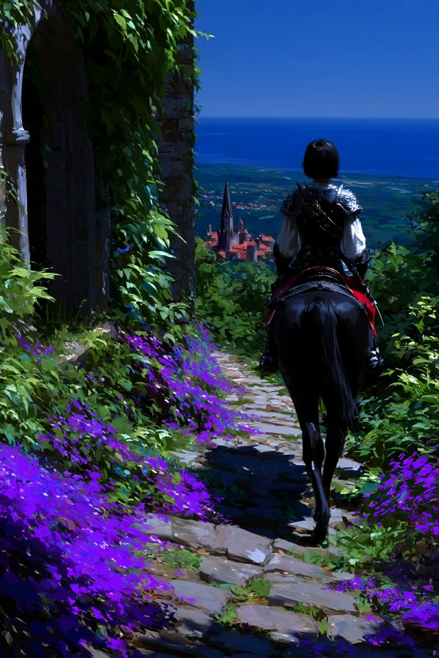 Cyberpunk Explorer Enters Futuristic Paradise