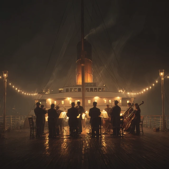 Titanic Orchestra Playing at Night
