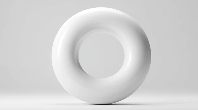 White Torus Shape Smooth Design with Depth