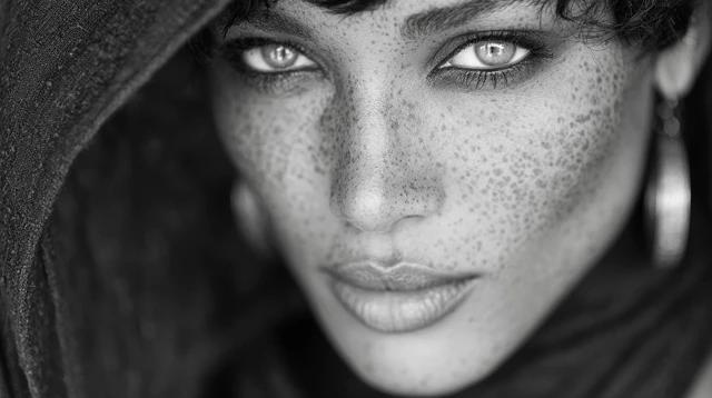 Gothic Indian Woman in Black Captivating Look