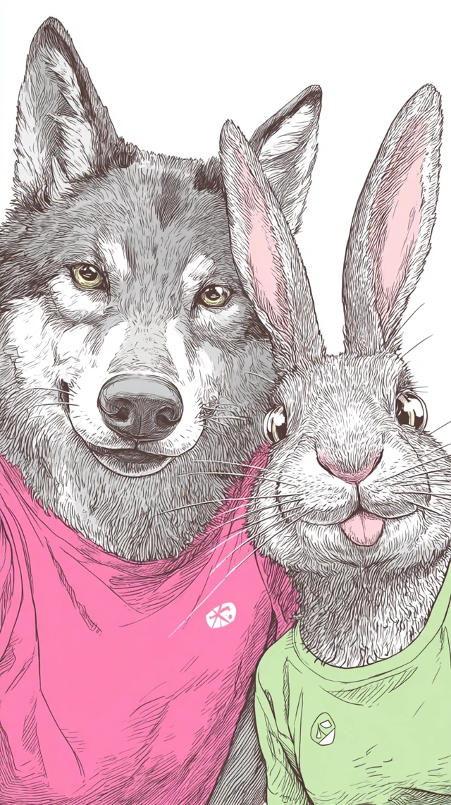 Wolf and Hare Selfie Ny Pogodi