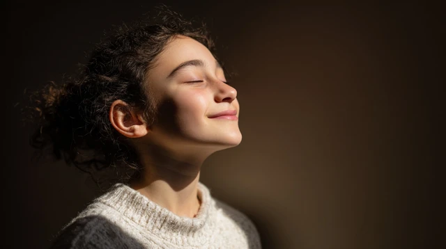French Girl in Sunlight Portrait Photography