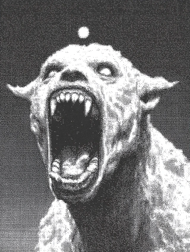 Ugly Creature Pet Hand-Drawn Close-Up Bitmap
