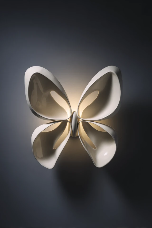 Butterfly Wall Lamp Ceramic White Soft Light