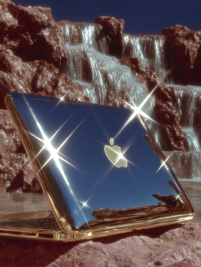 Apple Macbook Pro Chrome Refraction Waterfall