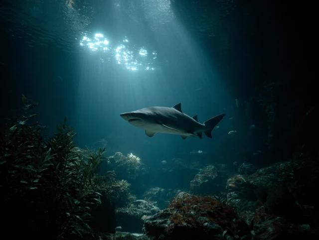 Shark Swimming Underwater Ocean Wildlife