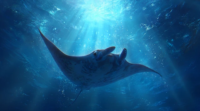 Majestic Stingray Underwater Cinematic Scene