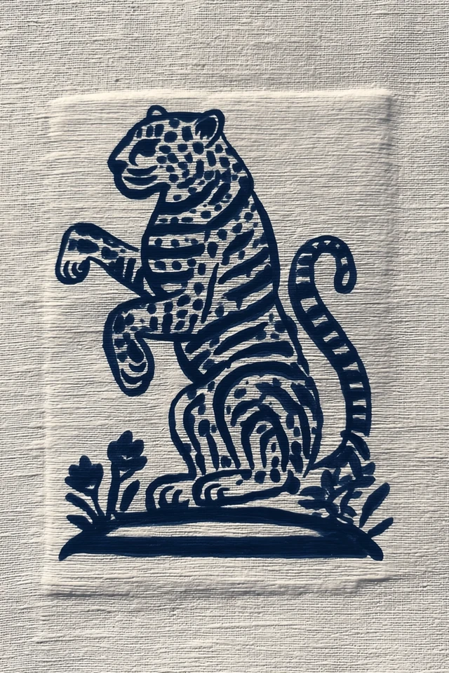 Ancient Anatolian Snow Leopard Stencil Art