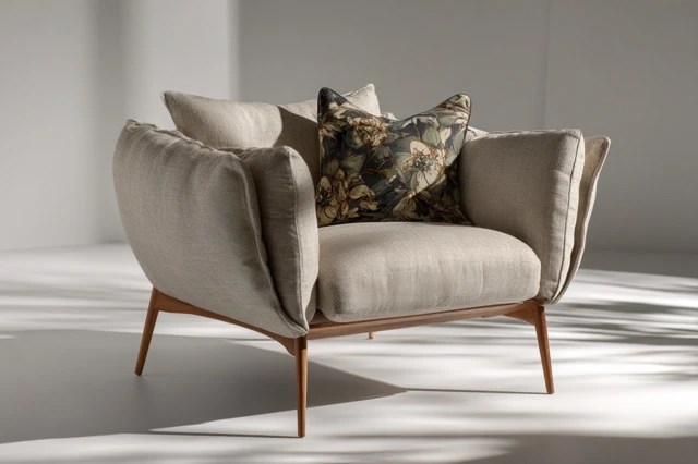 Modern Armchair with Soft Upholstery
