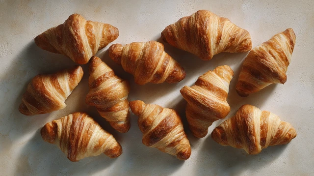 Fresh Baked Croissants Golden Brown Bakery