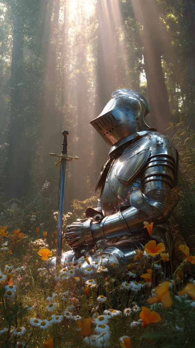 Knight in Enchanted Forest: Cinematic Portrait