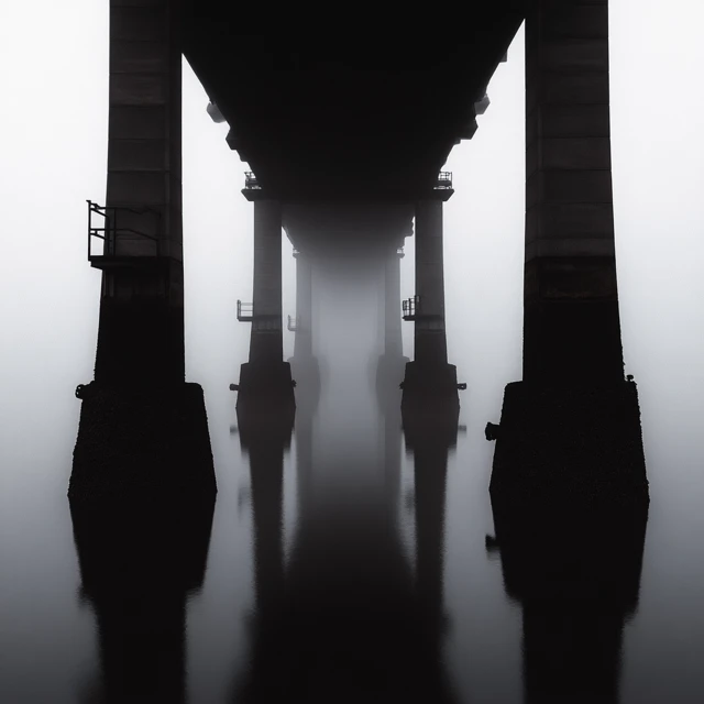 The Sentinels Black and White Bridge Photography