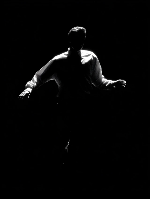 Rising Soul Silhouette Man In Black and White