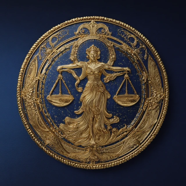 Libra Zodiac Sign Jewelry Gold 3D Illustration