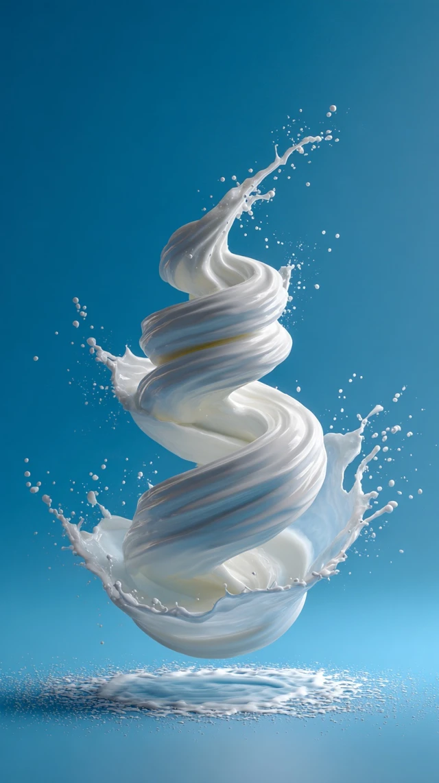 Yogurt Spiral Splash Photography