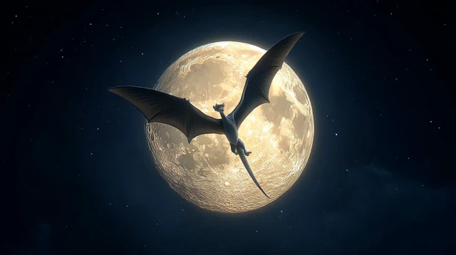 Moonlit Dragon Flight Night Sky Fantasy Art