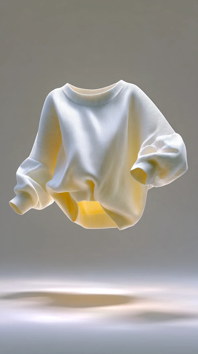 Floating White Sweater Minimalist Elegant 3D Art