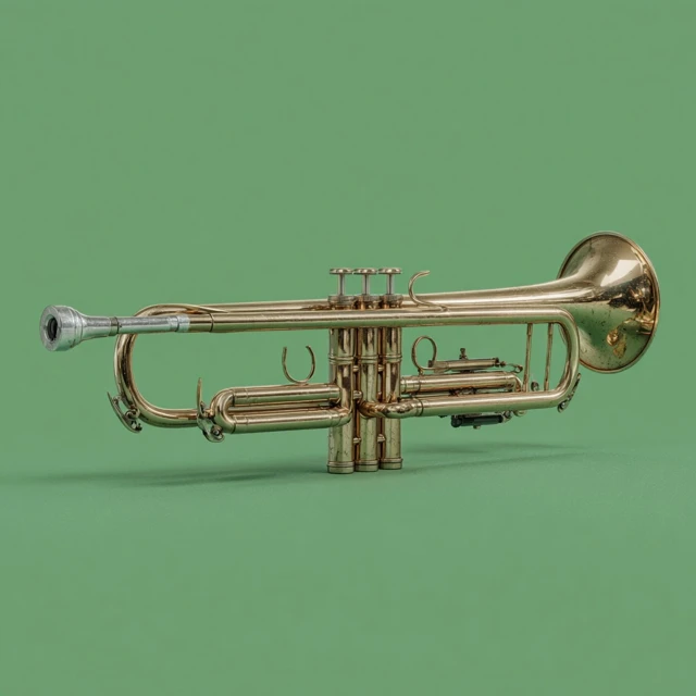 Photorealistic Trumpet on Green Screen