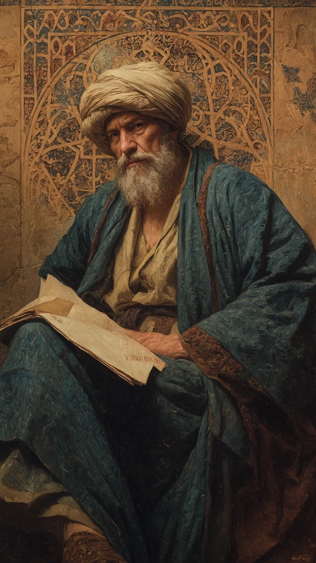 Ibn Rushd Portrait Medieval Philosopher