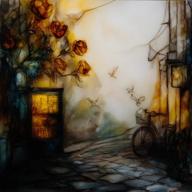 Magic Realism Alley: Roses, Bicycle, and Mystery