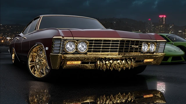 1967 Chevrolet Impala Gold Drip Custom Car
