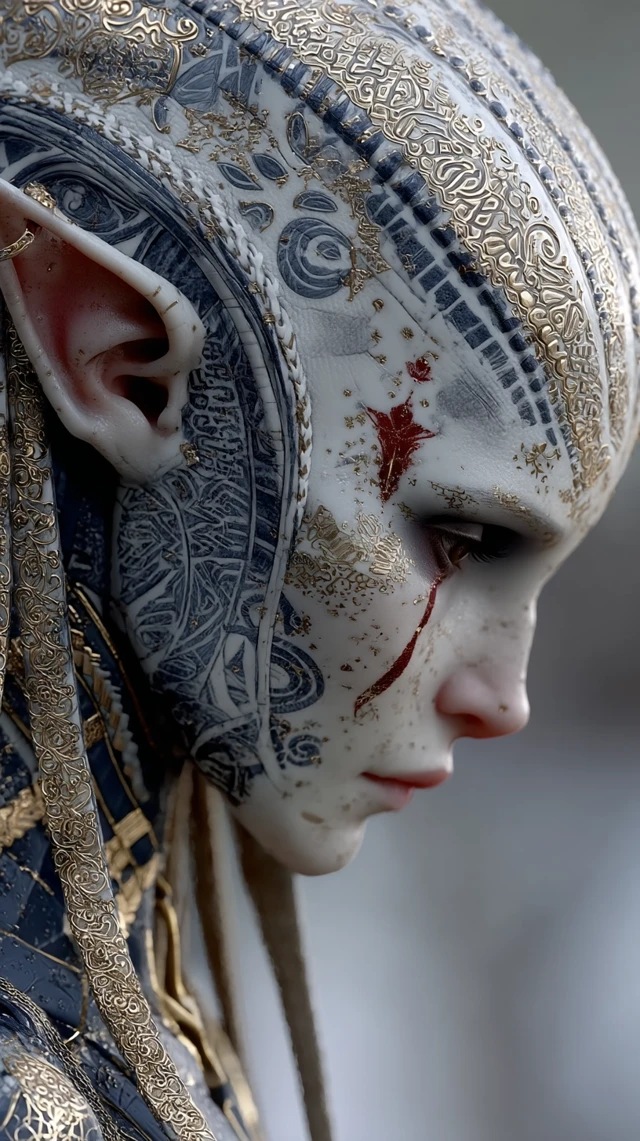 Alien Portrait Fantasy Beauty Hyperrealistic 3D Art