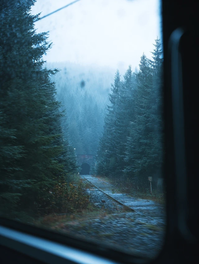 Train Journey Through Forest Film Photography