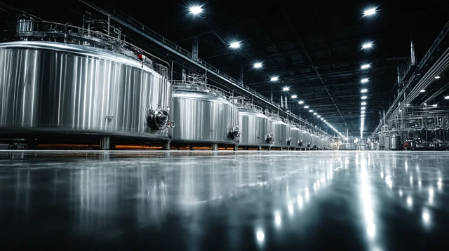 Milk Processing Plant Interior Modern Production Line