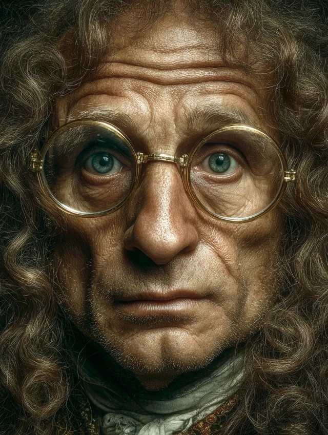 Leonardo Da Vinci with Comical Glasses