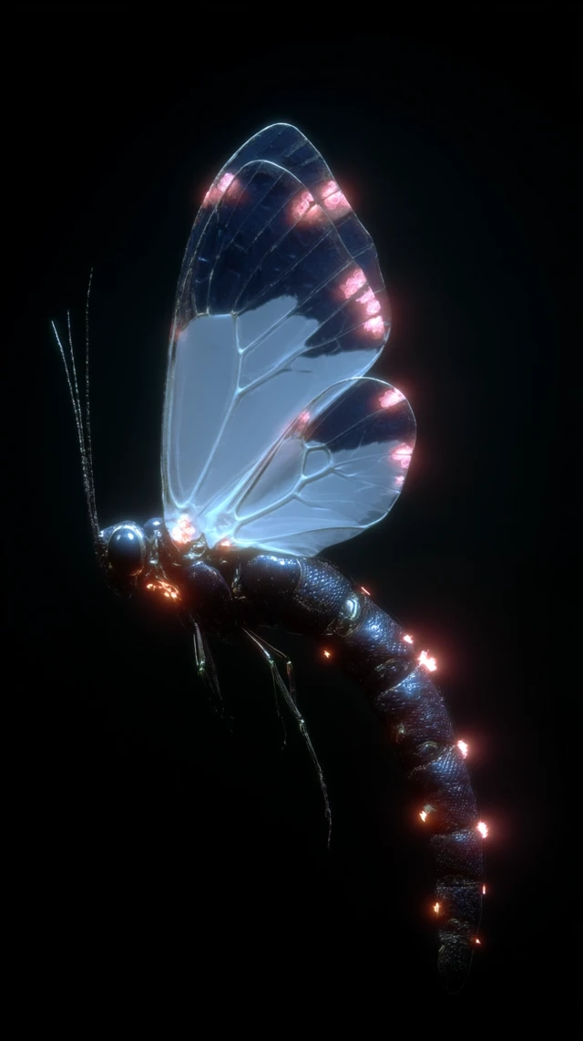 Neon Extinct Butterfly Digital Art