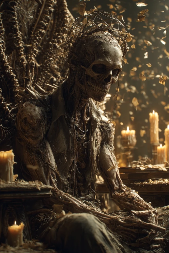 Dark Fantasy Oracle Bone Throne Portrait