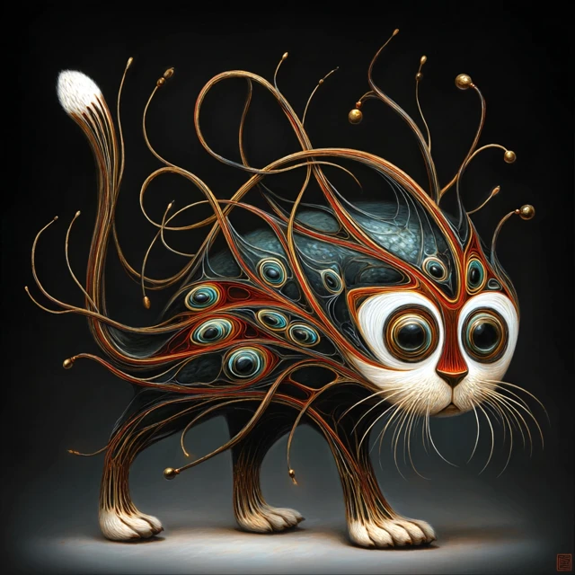 Alien Cat Xenobiological Art