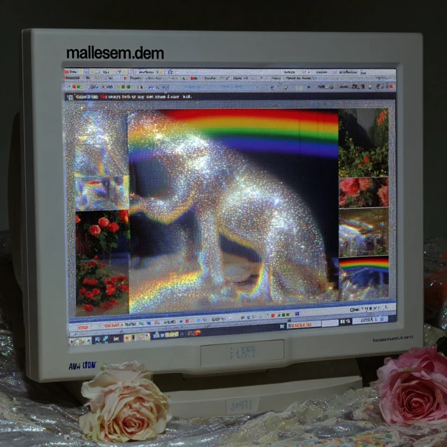 Glitched Webpage Vaporwave Love 2002 Retro Art