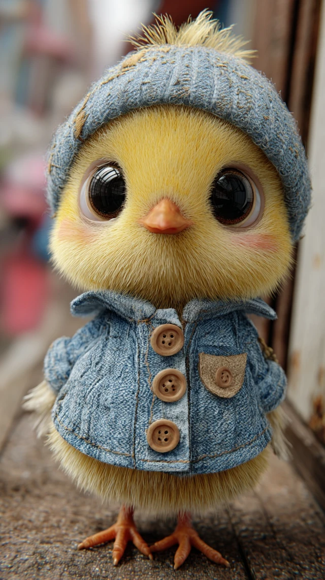 Cute 3D Rendering of a Baby Chick