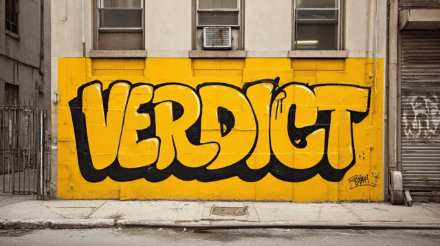 Yellow Graffiti VERDICT Logo Street Art Design