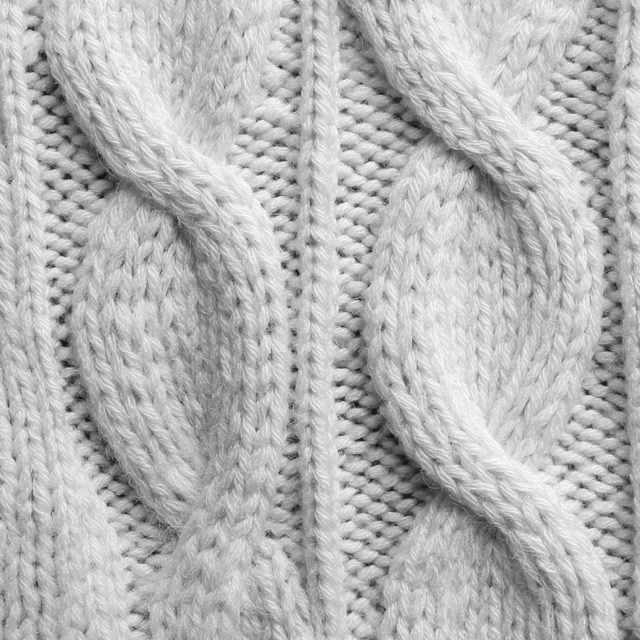 White Knitted Fabric Texture Closeup