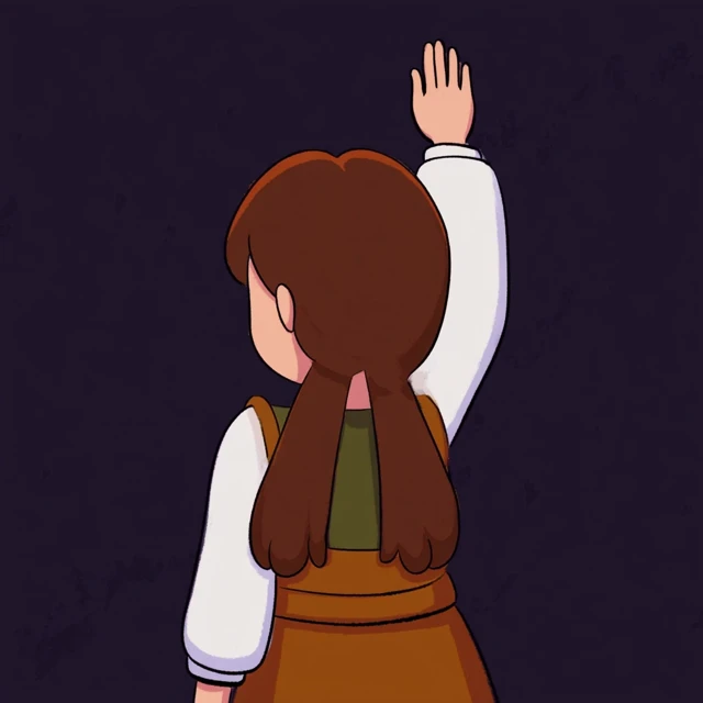 Cartoon Girl Hand Illustration 2D Vector