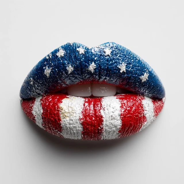 American Flag Lips Beauty and Patriotism