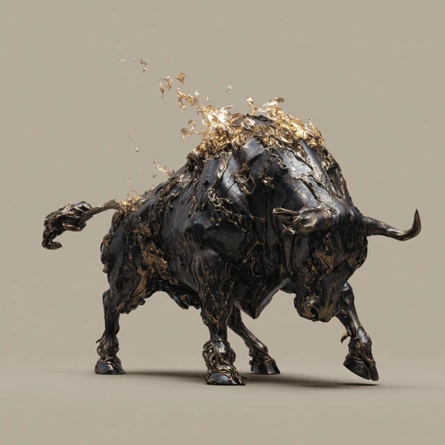 Molten Bronze Bull Sculpture Souls of the Dead Boss