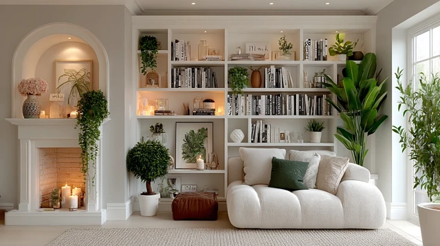 Elegant Living Room Bookshelf Design