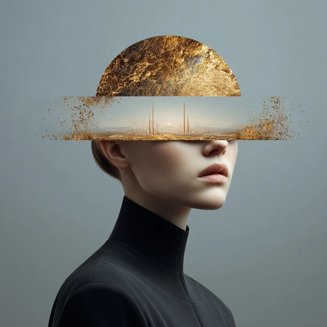 Surreal Portrait of a Woman Cityscape Vision