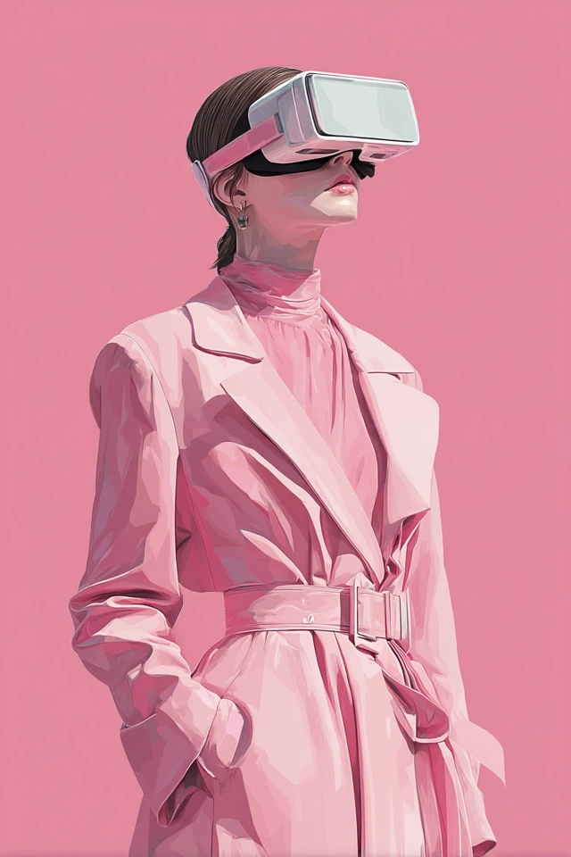 Fashion Illustration Woman VR Glasses