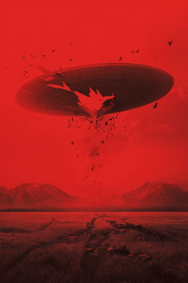 Broken UFO Movie Poster Red Planet Invasion