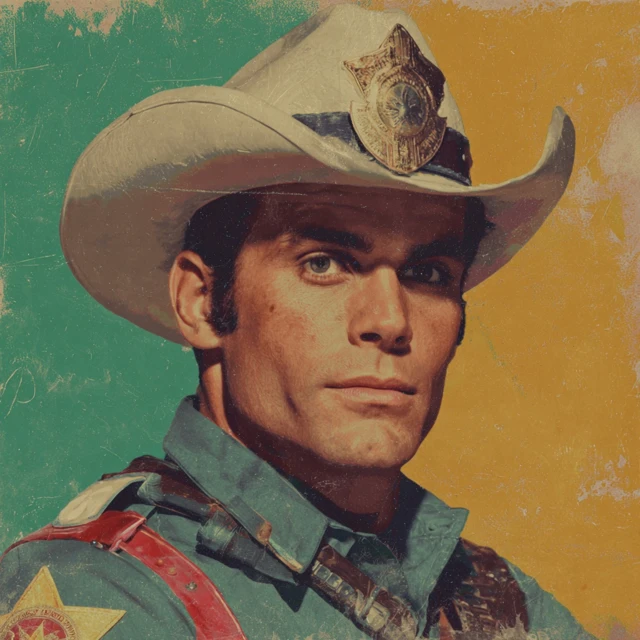 Texas Sheriff Power Ranger Retro TV Show Style