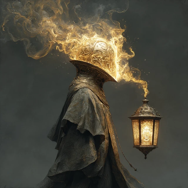 Celestial Being with Lantern Head Baroque Fantasy
