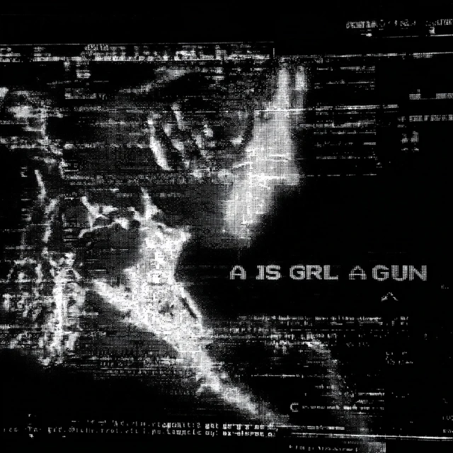 Glitch Art A Girl Is A Gun Black and White