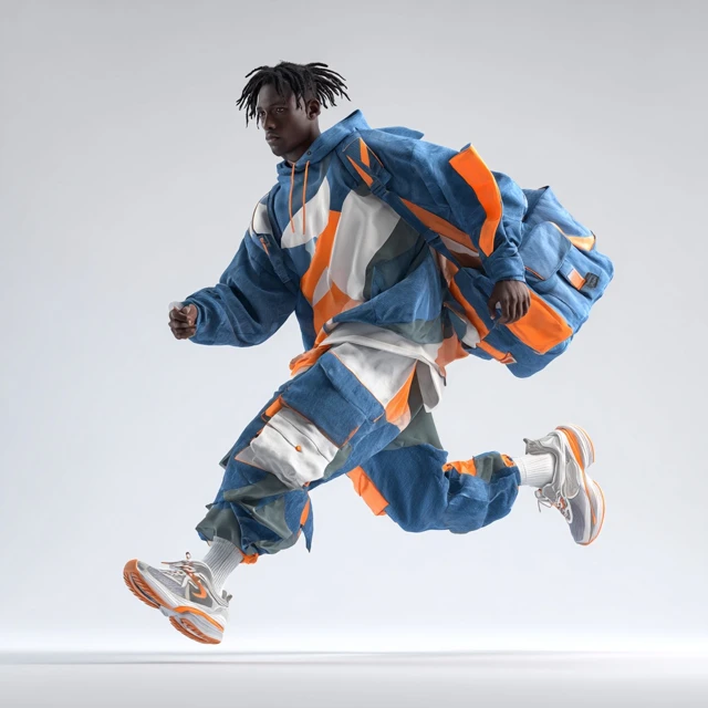 Indian Streetwear Fashion 3D Mockup Running Pose